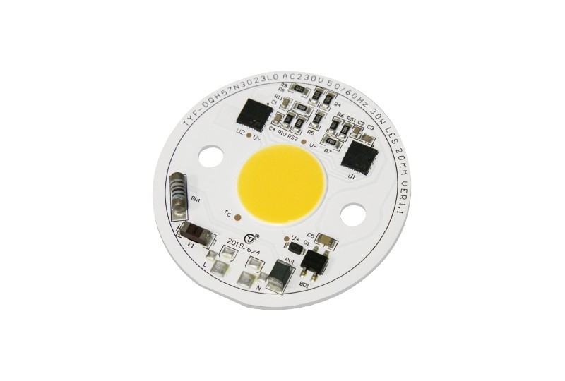 φ57*φ1.0 Size AC LED Module featuring Luminous Efficacy 100lm/w Ra90 LM80 Certification