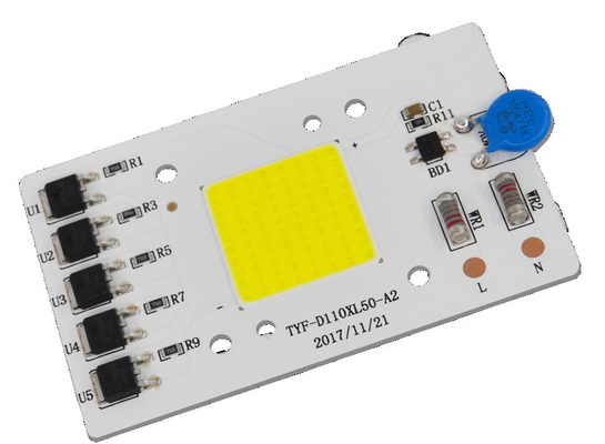 Warna Putih, Spektrum Penuh 20W 30W 50W Daya Tinggi AC 110V 220V 230V Driverless Cob / DOB Led chip
